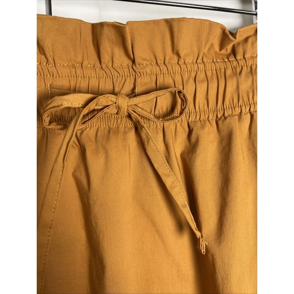 Express High Waisted Paper Bag Mini Skirt Women's Size 8 Mustard Yellow NWT - Picture 8 of 13